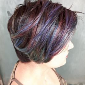 short-haircut-with-fantasy-colour Markham ON